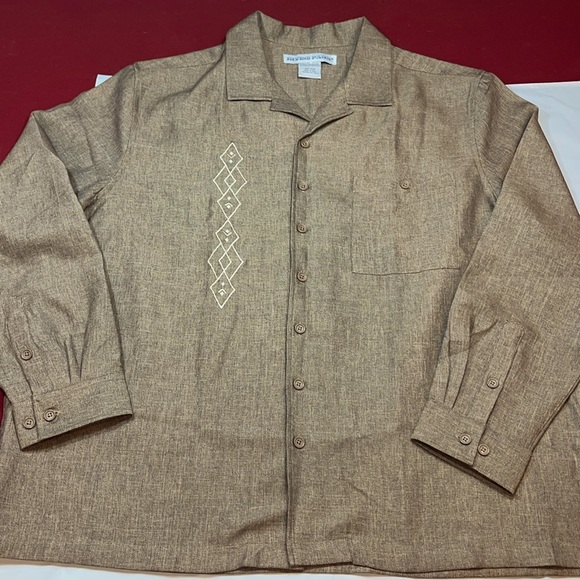 Irvine Park brown tweed beige embroidered SHIRT retro western Mens Button Up 2X - Picture 6 of 16